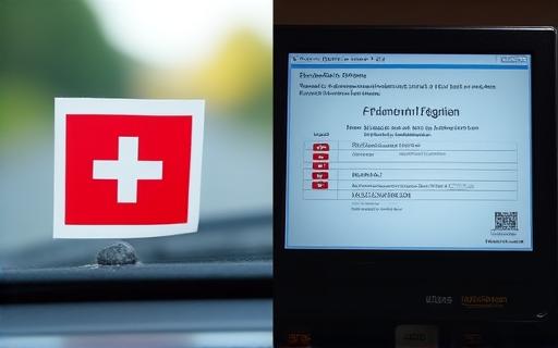 Comparison of the physical Swiss vignette sticker and a digital confirmation screen